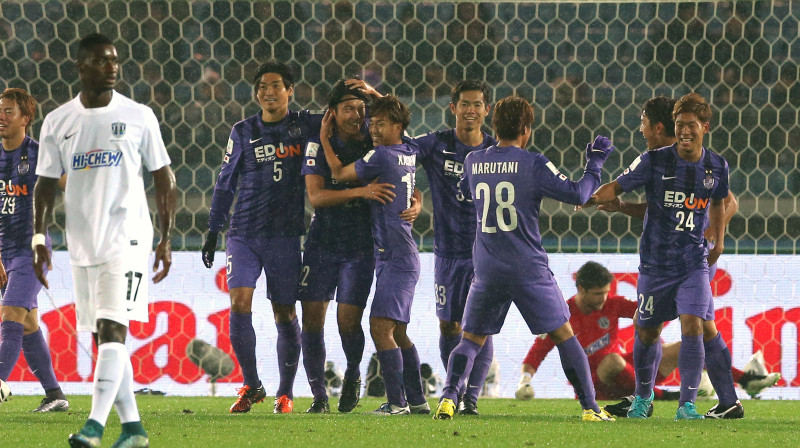 "Sanfrecce" svinības pēc pirmo vārtu guvuma 
Foto: AP/Scanpix