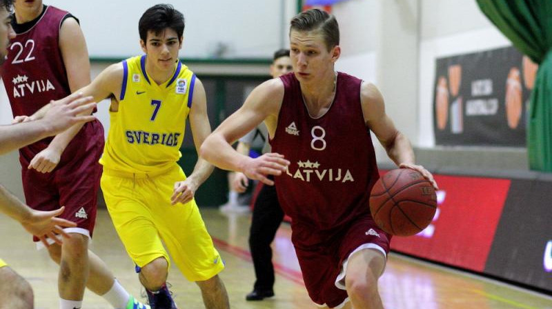 U18 izlases kapteinis Baltijas jūras kausa izcīņā Toms Upe.
Foto: basket.ee