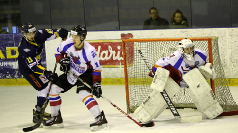 Moments no spēles starp HK "Kurbads" un "Zemgale/LLU"
Foto: Ritvars Raits