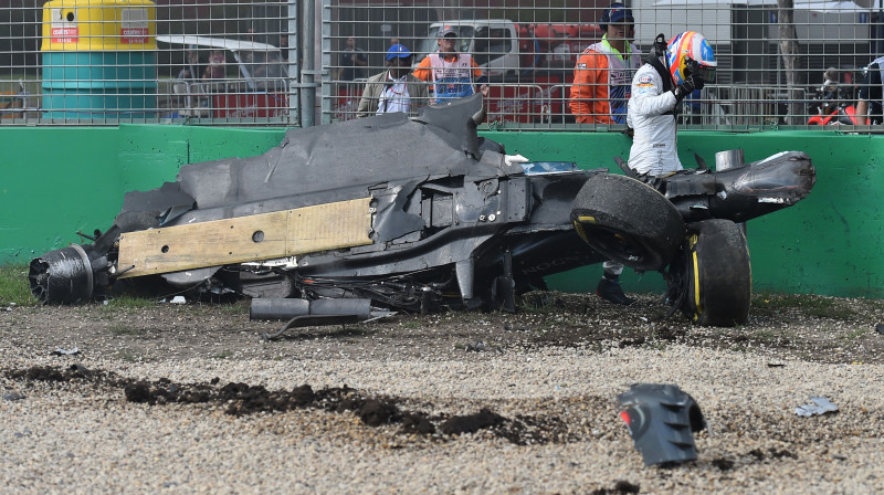 Alonso "McLaren" formula pēc avārijas Melburnā
Foto: TT NYHETSBYRÅN/Scanpix