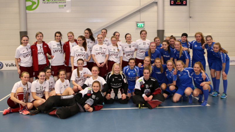 Latvijas izlases un komandas "M-Team" kopbilde
Foto: Ritvars Raits, floorball.lv