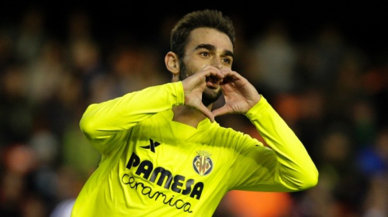 Adrians Lopess ("Villarreal") pēc šovakar Valensijā gūtajiem vārtiem
Foto: AFP/Scanpix