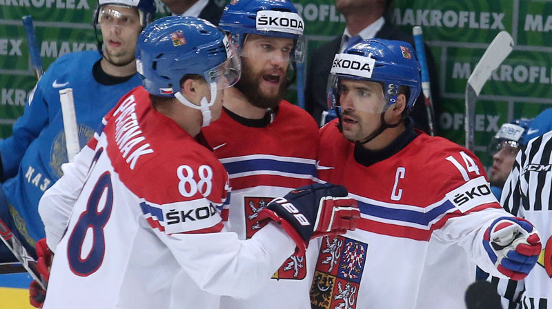 Davids Pastrņāks, Mihals Jordāns un Tomāšs Plekanecs
Foto: TASS/Scanpix