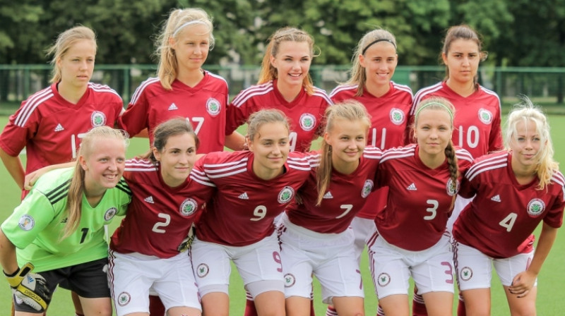 Latvijas sieviešu U-19 izlase
Foto: V. Knyzelis/LFF.lt