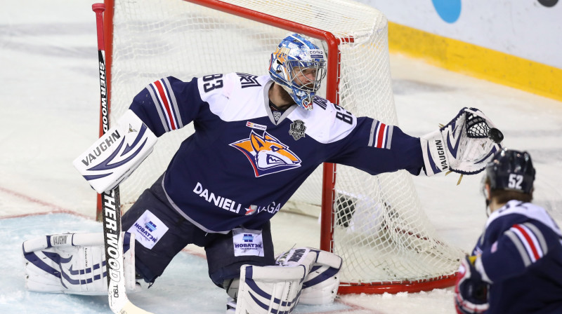 "Metallurg" vārtsargs Vasilijs Košečkins 
Foto: Itar-Tass/Scanpix