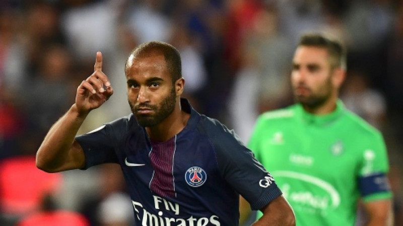 PSG vārtu autors Lukass Moura
Foto: AFP/Scanpix