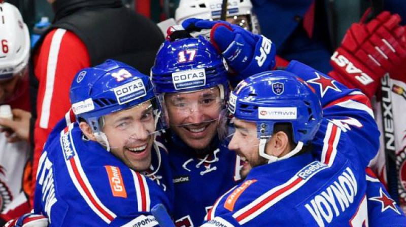 KHL bagātākais trio - Pāvels Dacjuks, Iļja Kovaļčuks, Vjačeslavs Voinovs
Foto: ska.ru