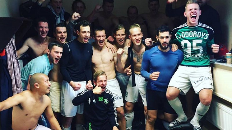 "Auda" pēc lielās uzvaras
Foto: komandas spēlētāja Grigorija Misjuka "Instagram" konts