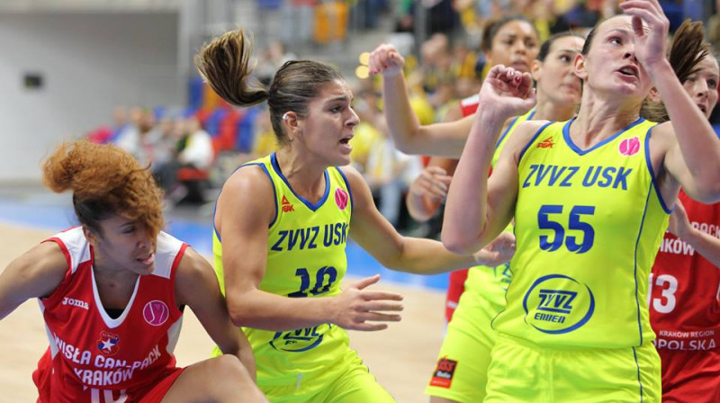 Anete Šteinberga un Marta Čargaja: pirmais zaudējums FIBA Eirolīgā
Foto: USK Praha