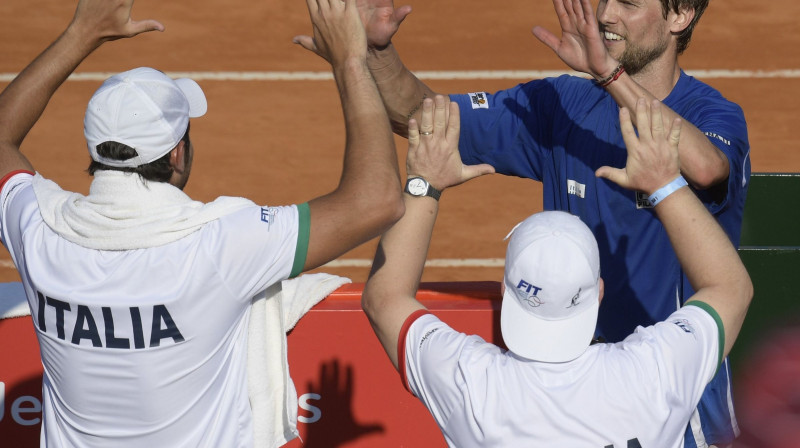 Andreass Sepi un Itālijas komanda
Foto: AFP/Scanpix