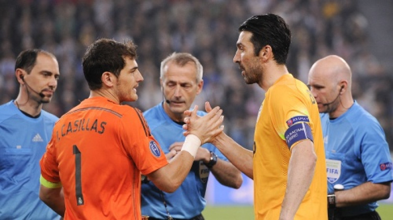 Ikers Kasiljass un Džanluidži Bufons 2015. gada Čempionu līgas pusfinālā ("Juventus" uzvarēja ar 2:1 un 1:1)
Foto: LaPresse/Scanpix