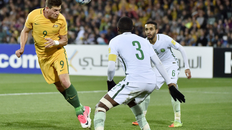 Tomijs Juričs gūst otros Austrālijas vārtus spēlē pret Saūda Arābiju
Foto: David Mariuz/AAP/EPA/Scanpix