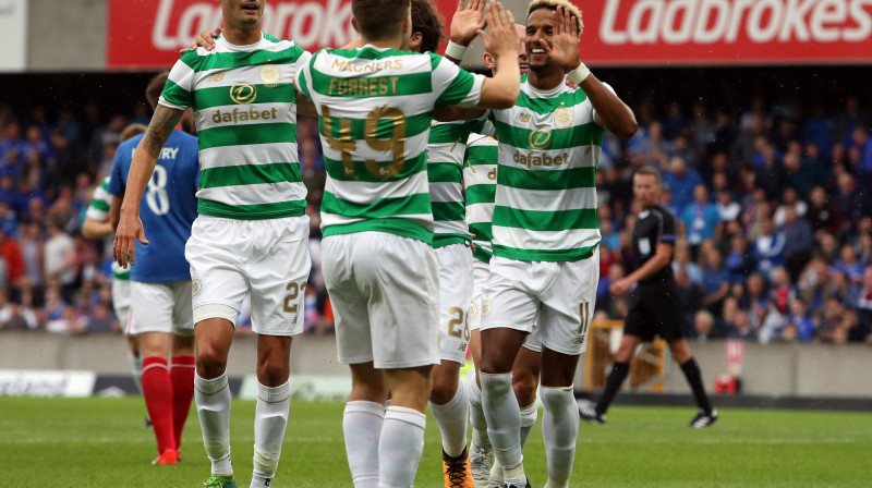 Glāzgovas "Celtic" svin vārtu guvumu
Foto: Niall Carson/PA Wire/PA Images/Scanpix