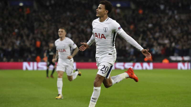 Dele Alli ar diviem vārtiem kaldināja ''Tottenham'' uzvaru
Foto: Matt Dunham/AP/Scanpix