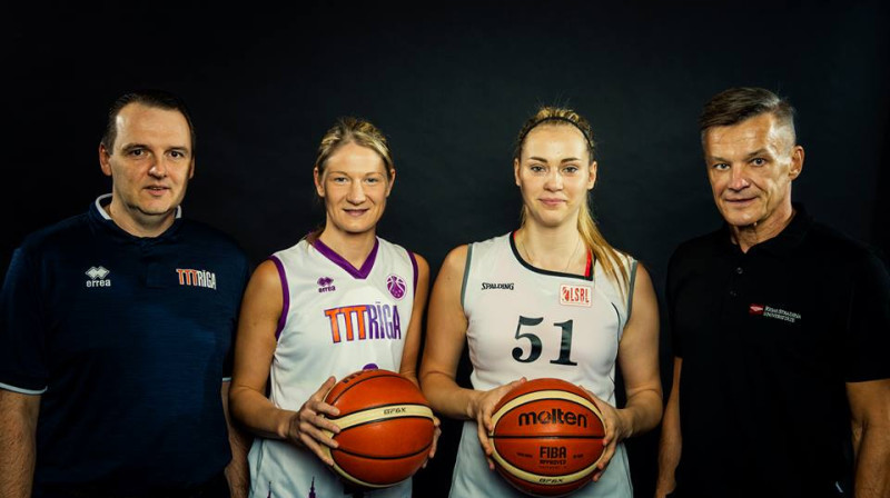 Mārtiņš Zībarts, Liene Priede, Arta Frīdenberga un Aivars Vīnbergs
Foto: Basket.lv