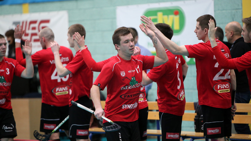 Lielvārdietis Artūrs Skadiņš guvis vārtus skaitliskajā mazākumā
Foto: Ritvars Raits, floorball.lv