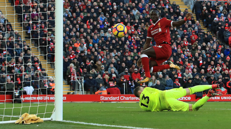 Sadio Manē (Liverpool) spēlē pret Londonas "West Ham" panāk rezultātu 4:1
Foto: Peter Byrne/PA Wire/PA Images/Scanpix