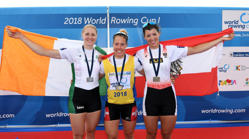 Sanita Pušpure (pa kreisi) 
Foto: World Rowing