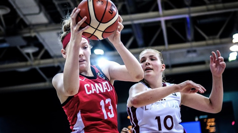 Laura Meldere un Brina Masikeviča
Foto: FIBA