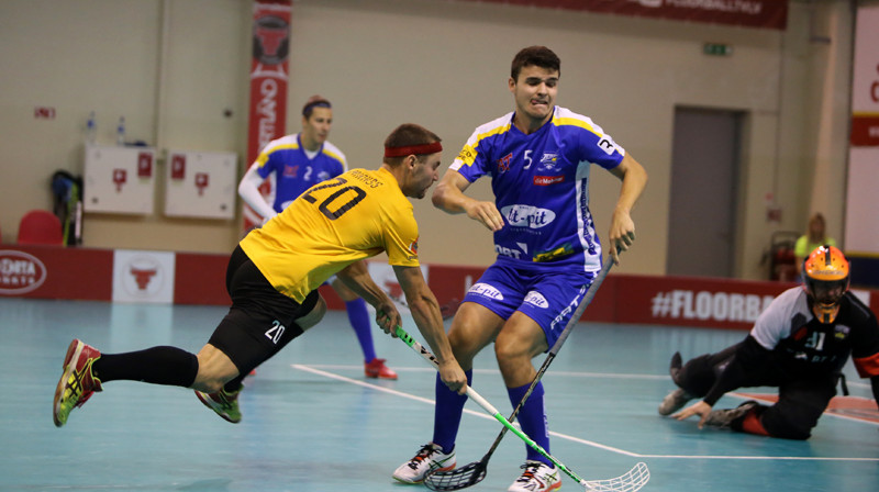 Moments no spēles starp "Rubeni" un "Kloten Dietlikon Jets"
Foto: Ritvars Raits, floorball.lv