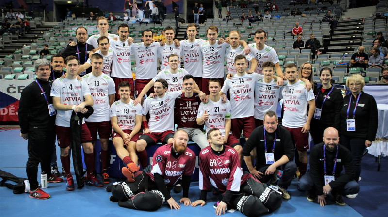 Latvijas izlase - piektā labākā pasaulē! Foto: Ritvars Raits, floorball.lv