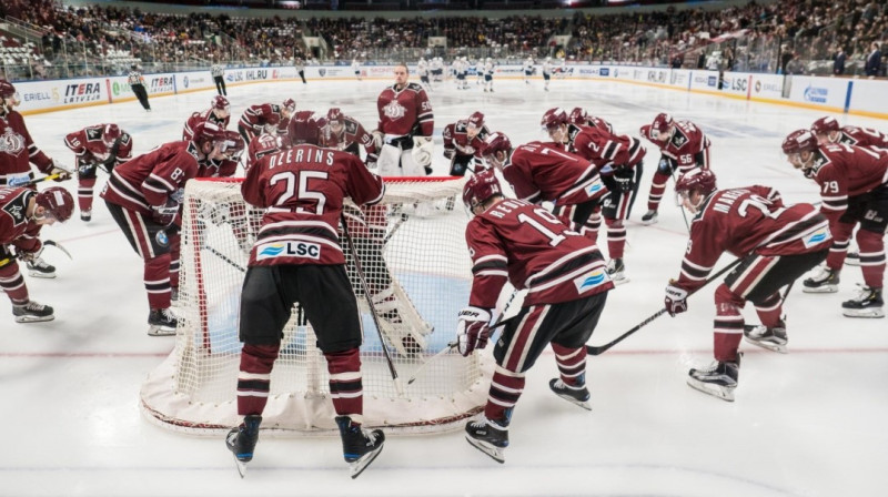 Rīgas ''Dinamo'' komanda. Foto: Raimonds Volonts/dinamoriga.lv