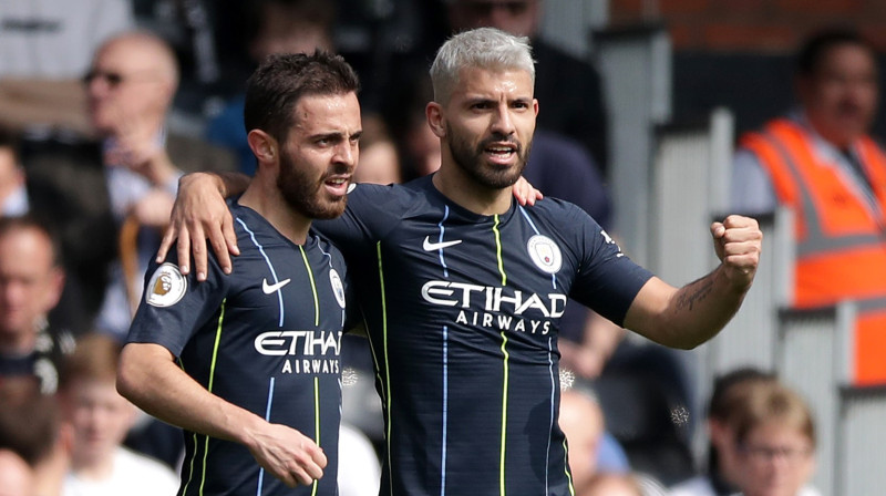 Bernardu Silva un Serhio Agvero. Foto: Empics Sport/Scanpix