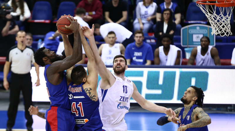 Maskavas CSKA pret Sanktpēterburgas "Zenit". Foto: VTB līga