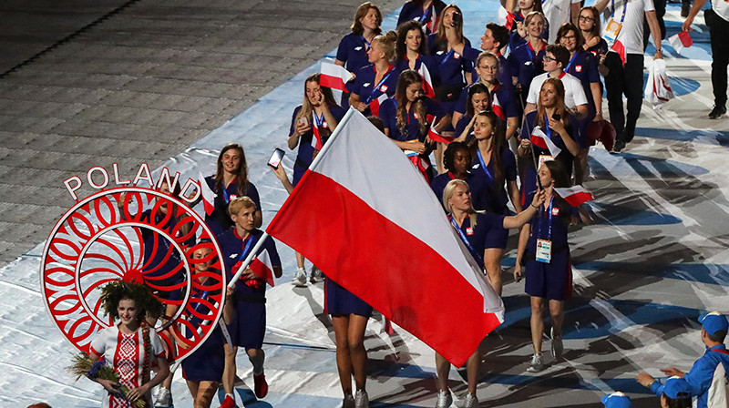 Polijas sportistu delegācija Eiropas spēļu atklāšanā. Foto: EPA/Scanpix