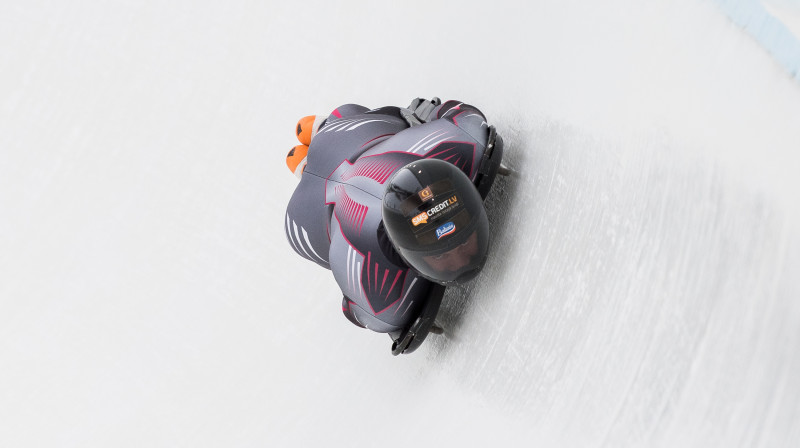 Martins Dukurs treniņbraucienā Leikplesidā. Foto: Viesturs Lācis/bobslejs.lv