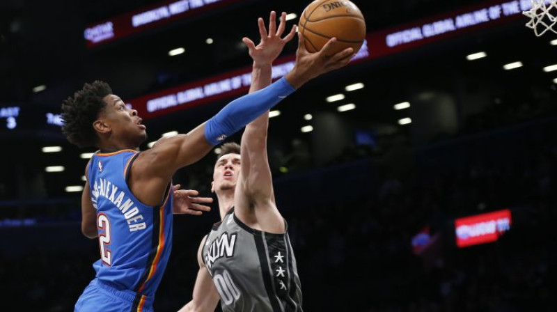 Rodions Kurucs spēlē pret "Thunder". Foto: USA Today Sports/Scanpix