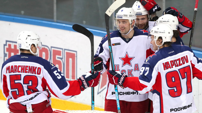 Maskavas CSKA hokejisti. Foto: Sergei Savostyanov/TASS/Scanpix