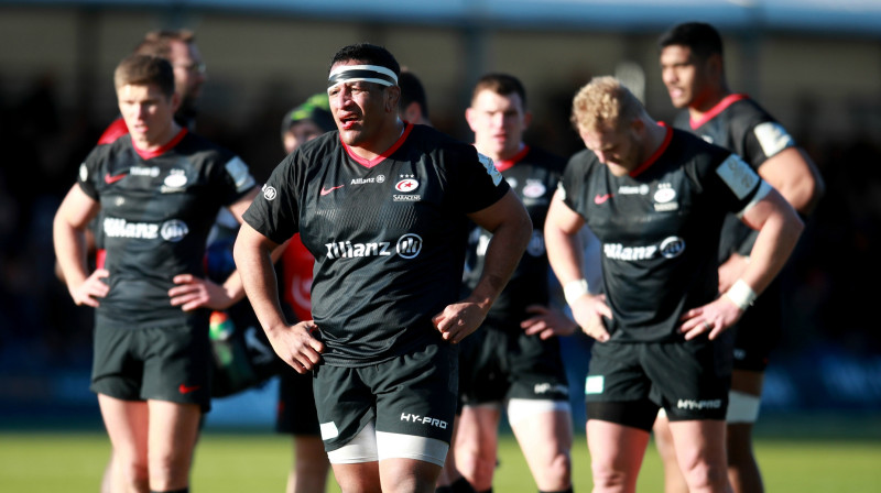 Londonas "Saracens" spēlētāji mačā pret Parīzes "Racing 92"
Foto: PA Images/Scanpix