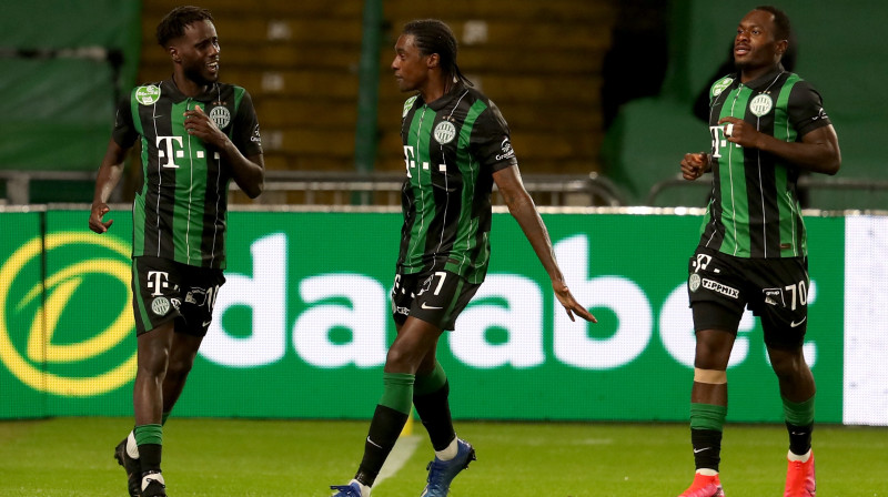 Budapeštas "Ferencváros" futbolisti svin vārtu guvumu. Foto: Andrew Milligan/PA Wire/PA Images/Scanpix