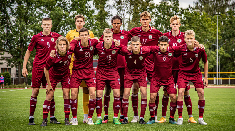 Latvijas U17 izlases futbolisti. Foto: Nora Krevņeva-Baibakova/LFF