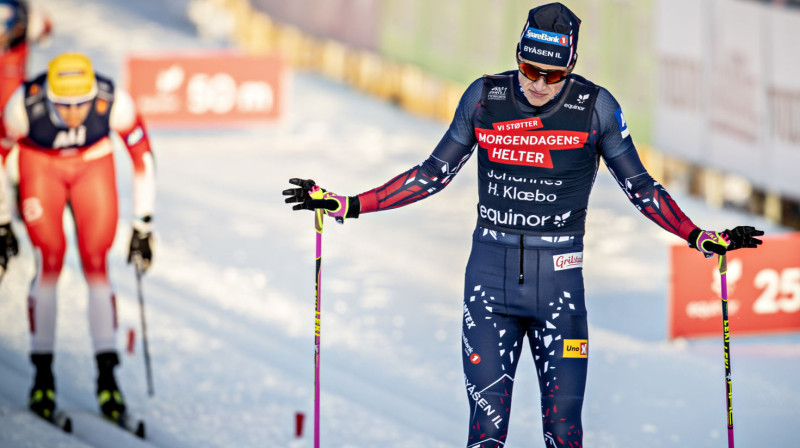 Juhanness Hesflots Klēbo finišē finālā. Foto: Bjerns Langsems / Dagbladet