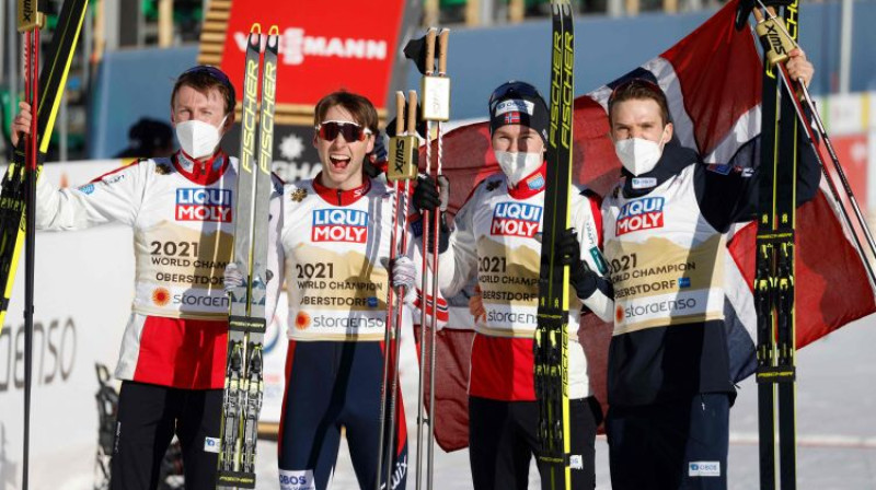 Norvēģijas izlase ziemeļu divcīņā. Foto: AFP/Scanpix