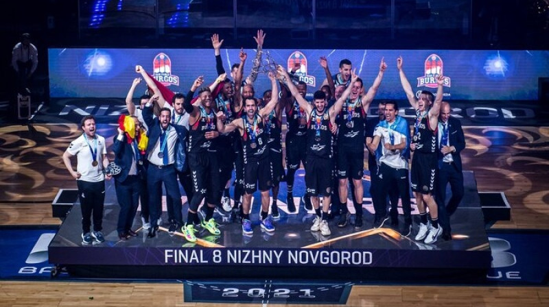 2021. gada FIBA Čempionu līgas uzvarētāji - ''San Pablo Burgos''. Foto: FIBA