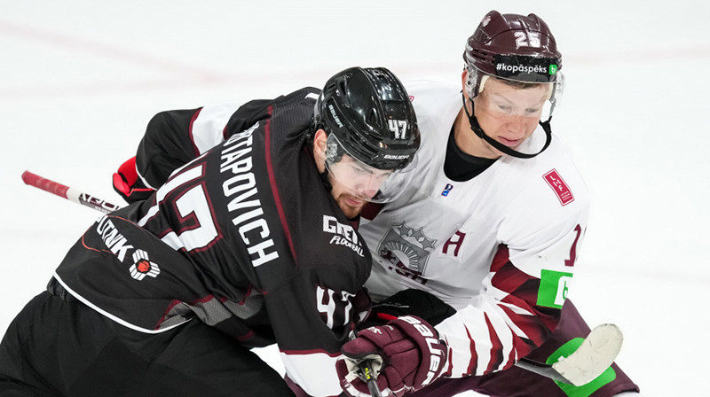 Aleksandrs Protapovičs cīņā ar Andri Džeriņu. Foto: Raimonds Volonts