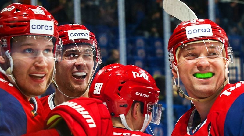 Laimīgie "dzelceļnieki" noslēguši trīs zaudējumu sēriju. Foto: KHL