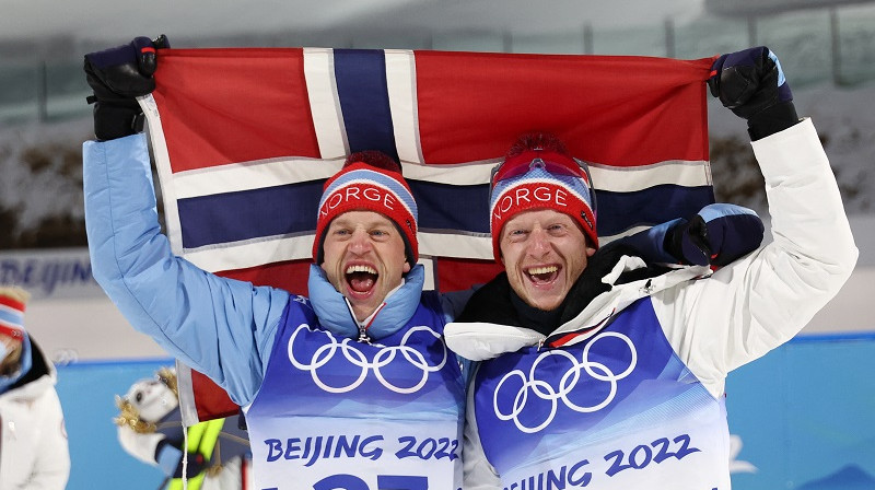 Tarjei un Juhanness Bē 2022. gada 12. februārī. Foto: Reuters/Scanpix
