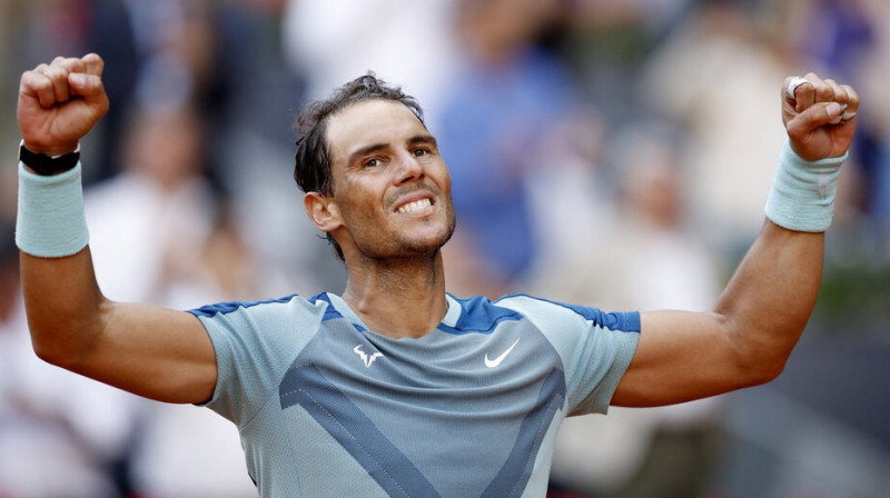 Rafaels Nadals pēc uzvaras pret Gofēnu. Foto: Reuters/Scanpix