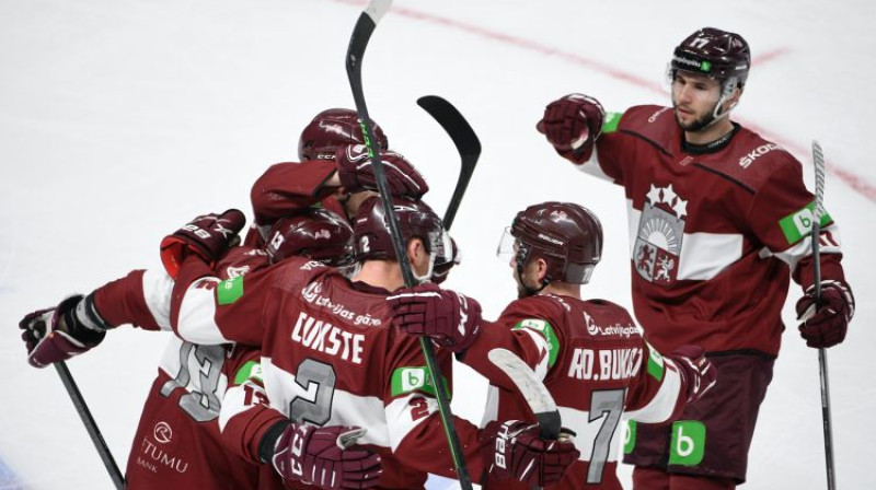Latvijas hokeja izlase. Foto: LHF