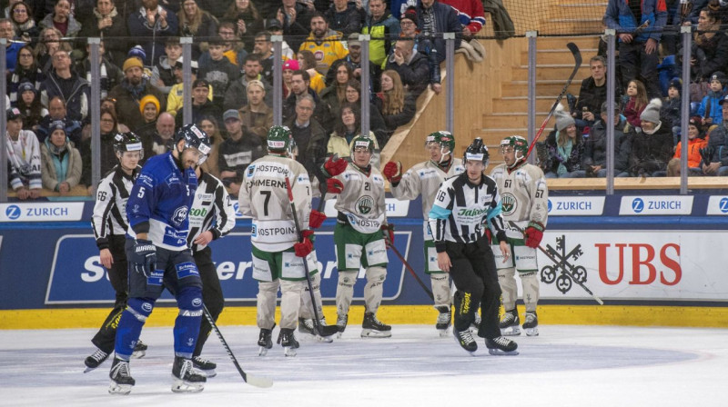 Mirklis pēc Gēteborgas "Frölunda" vārtu guvuma. Foto: Urs Flueeler/EPA/Scanpix