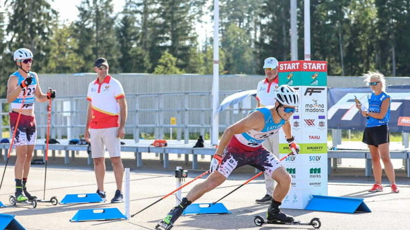 Lauris Kaparkalējs otor gadu pēc kārtas tika trijniekā  sprintā elites grupā vīriešiem. Foto: Agris Veckalniņš/Ski.lv