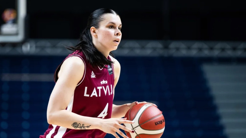 Katrīna Ozola Eiropas U20 čempionātā Viļņā. Foto: FIBA