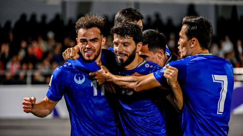 Uzbekistānas valstsvienības futbolisti. Foto: Uzbekistan Football Association (UFA)