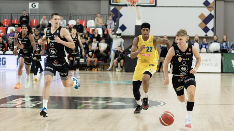 Mirklis no "Valmiera Glass"/ViA un Čehijas "Opava" spēles. Foto: Valmiera Glass/ViA basketbols