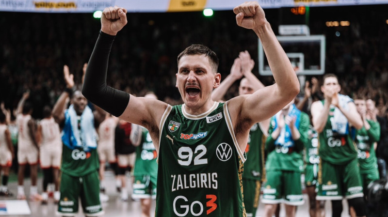 Edgars Ulanovs pēc Kauņas "Žalgira" uzvaras pār Viļņas "Rytas". Foto: BC Žalgiris Kaunas