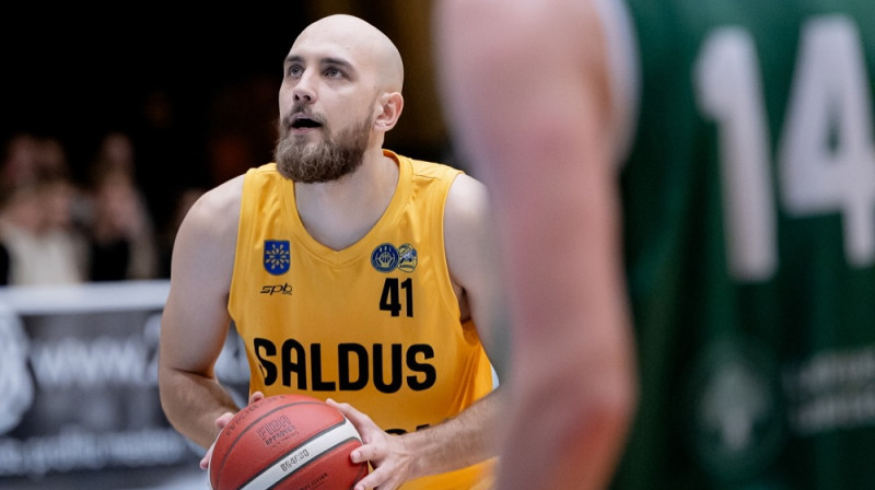 "Saldus" basketbolists Lauris Bērziņš. Foto: Jānis Riņķis